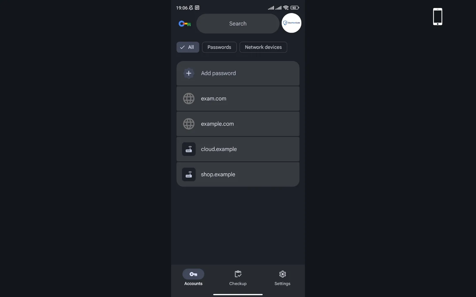 Chrome mobile password settings