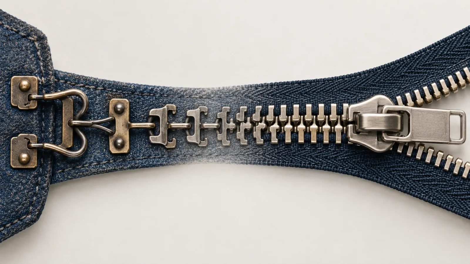 Comparison between an early clasp fastener and Gideon Sundback’s interlocking zipper design
